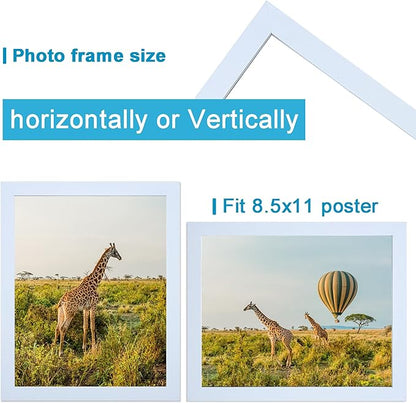 8.5x11 Picture Frame white Set of 3, Certificate Frame Poster and Photo frame, Horizontal and Vertical Formats for Wall or Tabletop, 8.5x11 Frame with Shatter Resistant Plexiglass, best gift