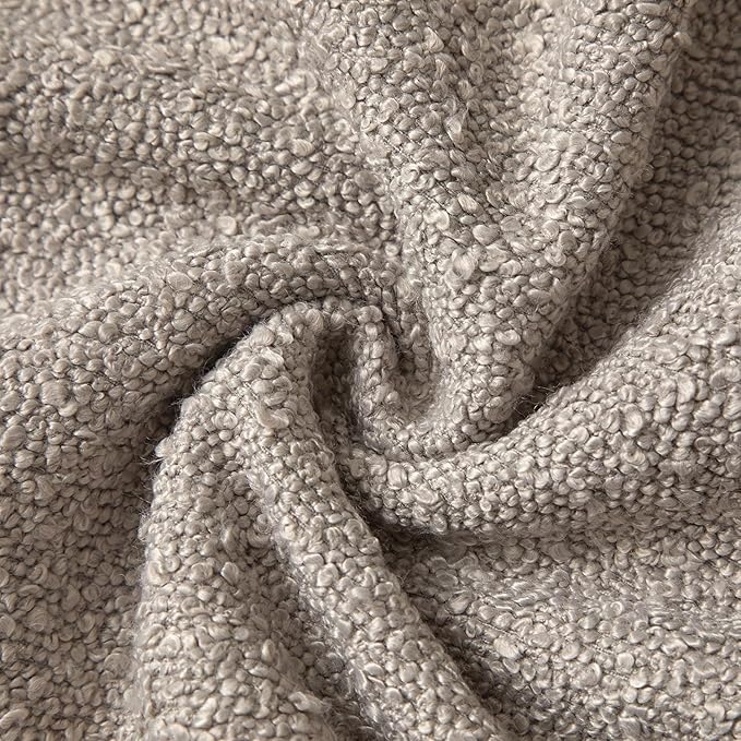 JUSPURBET Throw Pillow Covers 20x20 Set of 2 Decorative Pillow Covers for Couch Sofa Bed Cozy Boucle Textured Cushion Covers Cases with Invisible Zipper for Living Room Home Decor,Gray