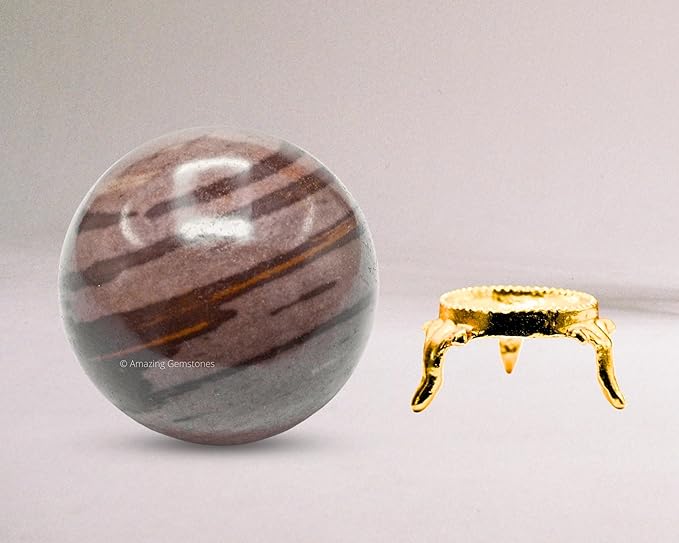 Amazing Gemstone Narmada Stone Crystal Ball with Stand - 2.5" Inches Large Crystal Sphere Meditation Balls for Witchcraft and Decorative Balls