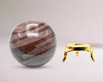 Amazing Gemstone Narmada Stone Crystal Ball with Stand - 2.5" Inches Large Crystal Sphere Meditation Balls for Witchcraft and Decorative Balls
