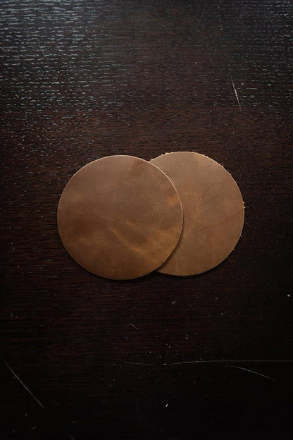 Real Natural Grain Leather Coasters – Durable Non-Slip (Luggage) Distressed Design, Set of 6 for Table Protection in Home, Office, Kitchen, and Bar