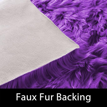 Latepis Fuzzy Purple 4x6 Area Fluffy Sheepskin Rug Shag Faux Fur Rug Plush Throw Rugs for Living Room Soft Shaggy Rugs for Bedroom Dorm Home Decor Sheepskin
