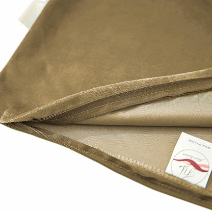 FY FIBER HOUSE Pack of 2 Velvet Throw Pillow Covers Decorative Square Pillowcase Soft Solid Cushion Case for Sofa/Couch Use, 18 x 18 Inch Coffee