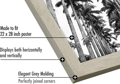Americanflat 22x28 Poster Frame with Polished Plexiglass - Wide Picture Frames Made of Engineered Wood for Vertical or Horizontal Wall Display - Epic Collection - Grey