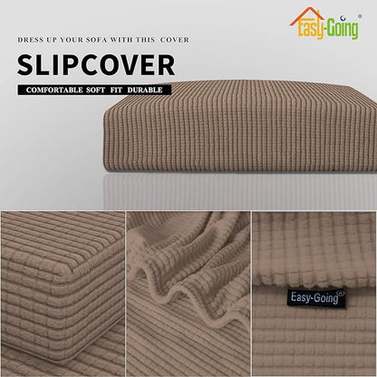Easy-Going Stretch Cushion Cover Sofa Cushion Furniture Protector Sofa Seat Sofa slipcover Sofa Cover Soft Flexibility with Elastic Bottom(Chair Cushion,Camel)