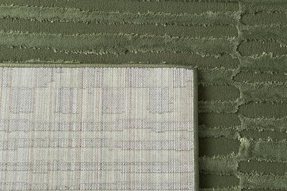 Revival Rugs Soloba 7'10"x10' Washable Area Rug for Living Room Bedroom - 100% Recycled Oeko-TEX Certified, Medium Pile, Green