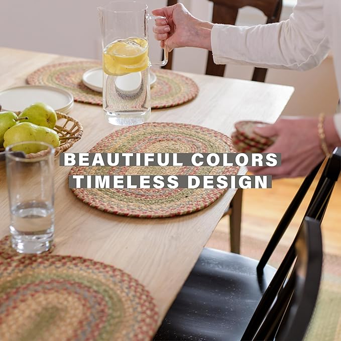 Homespice Azalea Oval Table Runner - 11"x36", Multicolor - Handcrafted with Jute - Rich Colors, Easy to Clean, Durable and Protects Furniture