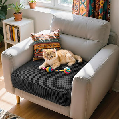 Hokway Couch Cushion Covers Stretch Cushion Covers Sofa Seat Cushion Slipcover Cushion Protector(Black, Small)