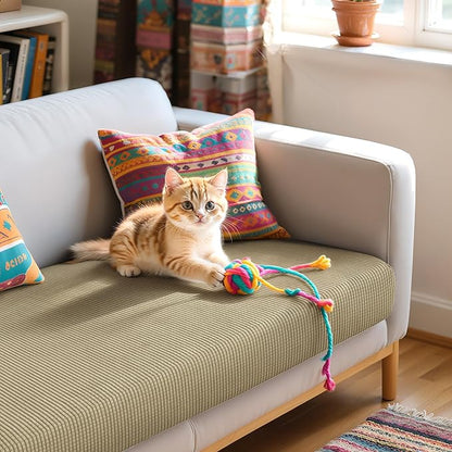 Hokway Couch Cushion Covers Stretch Cushion Covers Sofa Seat Cushion Slipcover Cushion Protector(Sand, Large)