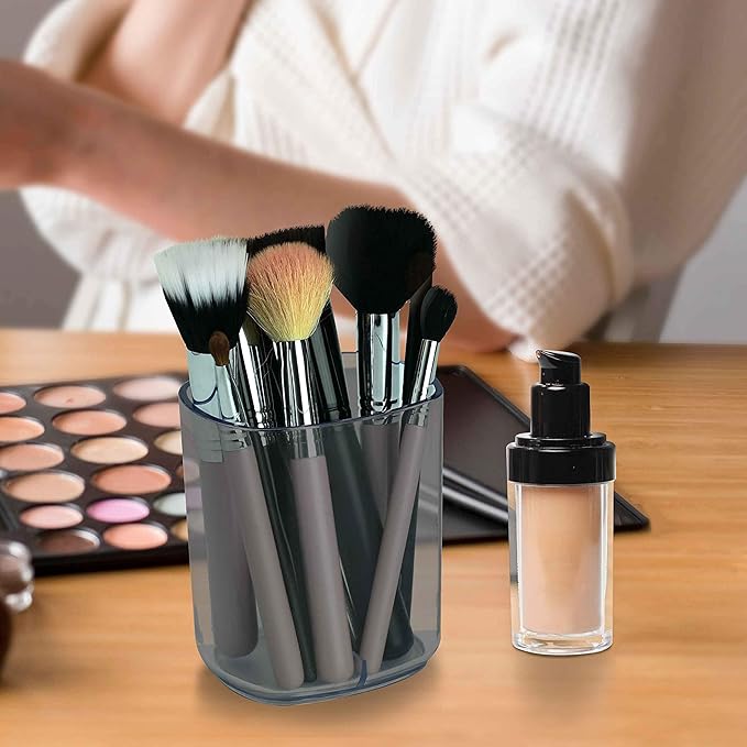 Acrimet Jumbo Pencil Holder, Pen Cup, Caddy Super-Sized Desktop Organizer for Students, Artists and Professionals (Plastic) (Smoke Color)
