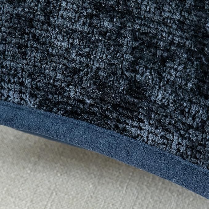 Yaertun Pack of 2 Chenille Textured Decorative Throw Pillow Covers Accent Solid Cushion Cover Soft Cozy Pillow Case with Velvet Back for Couch Sofa Bed Living Room 26x26 Inch Dark Blue
