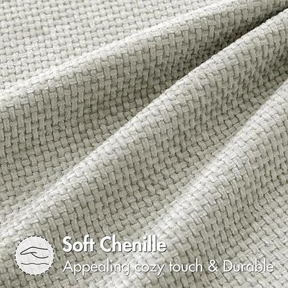 MIULEE Pack of 2 Couch Throw Pillow Covers 18x18 Inch Grey-White Modern Boho Accent Decorative Pillow Covers Soft Chenille Farmhouse Cushion Covers for Home Decor Bed Sofa Living Room