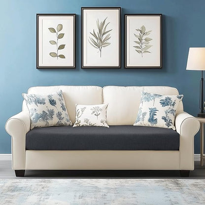 CHUN YI Medium Couch Cushion Cover Stretch for Loveseat, Sofa Seat Slipcovers for Pets, Suitable for Armchair Loveseat Sofa with Spandex Jacquard Washable Fabric(Medium,Grey)