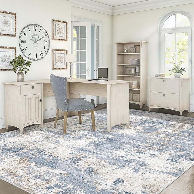 6x9 Area Rugs for Living Room, Washable Modern Abstract Large Area Rug Neutral Soft Non Slip Kids Rug Stain Resistant Indoor Carpet for Bedroom Nursery Dining Room Playroom Home Office(Blue, 6'x9')