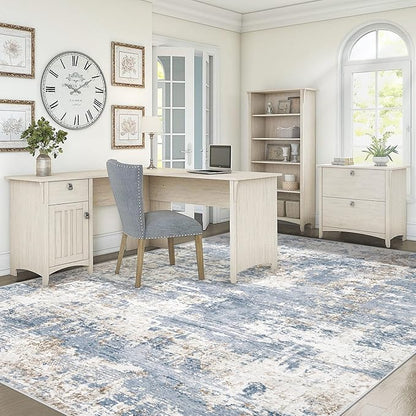 6x9 Area Rugs for Living Room, Washable Modern Abstract Large Area Rug Neutral Soft Non Slip Kids Rug Stain Resistant Indoor Carpet for Bedroom Nursery Dining Room Playroom Home Office(Blue, 6'x9')