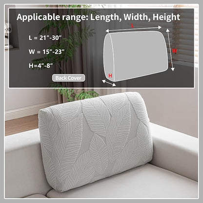 Couch Covers for Sectional Sofa, Washable Stretch Soft Sofa Cushion Covers L Shape Sofa Slipcovers Anti Slip Furniture Decor Protector for Pets (1PC Back Couch Cover,Light Gray)