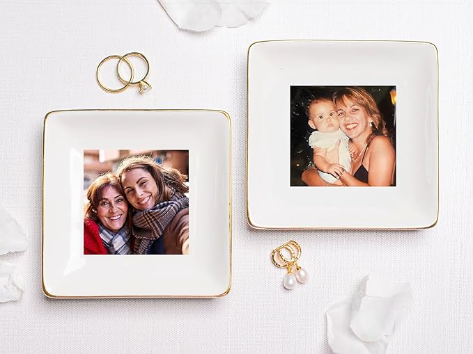 UrbanNEST Custom Photo Trinket Tray, Personalized Jewelry Holder, Grandma Jewelry Dish, Mom Ring Dish, Gifts for Mom from Daughter, Grandma Photo Gift, Trinkets Home Decor, Christmas 2025