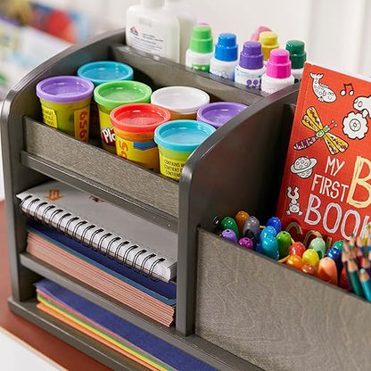 ECR4Kids Tabletop Supplies Storage Center, Teacher Caddy, Grey Wash