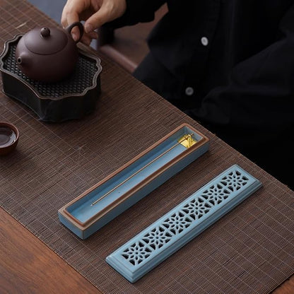 CEREMONY Incense Holder for Sticks，Ceramic Insence-Stick Holder Ash Catcher，Incense Holder Timkburner for Meditation Yoga Spa Room Decor
