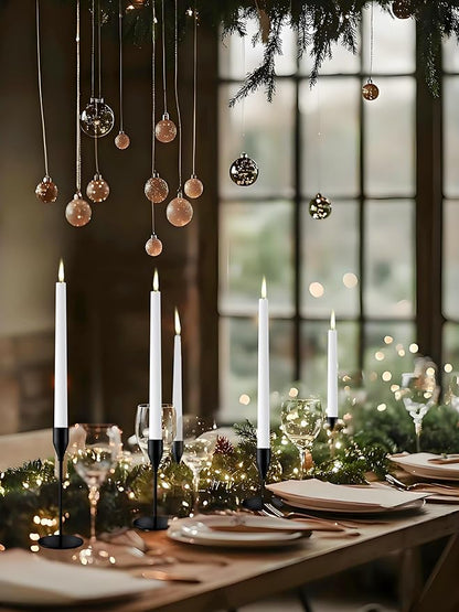 Black Taper Candle Holders for Wedding Table Centerpiece,Tall Taper Candlestick Holders Bulk Set of 27,Metal Candle Stick Holder Decor for Table or Mantel Centerpiece, Dinning, Party Home Decor