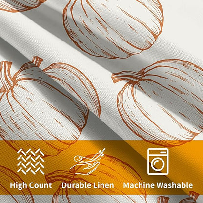 Fall Pillow Covers 18x18 Set of 2 Decorations Orange Pumpkin Throw Pillow Covers Decorative Thanksgiving Pillow Case Farmhouse Rustic Pillowcases Vintage Cozy Soft Autumn for Sofa Bed Home Decor