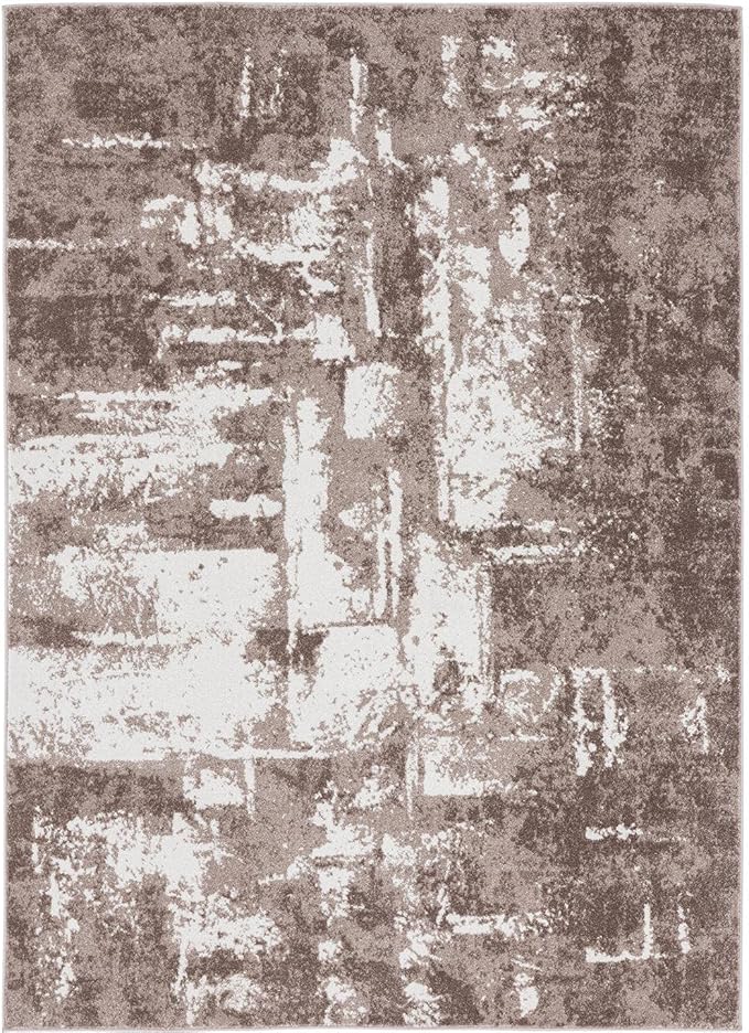LUXE WEAVERS Hampstead Abstract Area Rug - Medium Pile, Modern Area Rug, Beige / 6 x 9