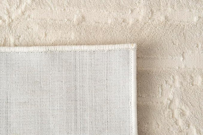Revival Rugs Ebb 6'7"x9' Washable Area Rug for Living Room Bedroom - 100% Recycled Oeko-TEX Certified, Medium Pile, Beige, Cream