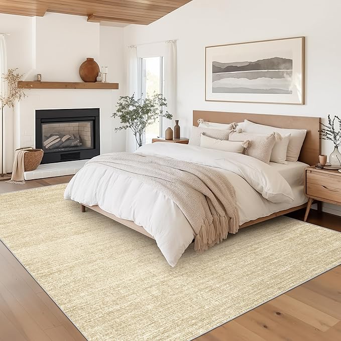 Valenrug Washable Rug 6x9 - Stain Resistant 6x9 Area Rugs for Living Room, Non Slip Backing Printed Rugs for Bedroom, Folable Machine Washable Area Rug (6'x9', Brown)