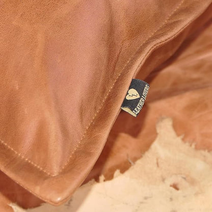 LL LEATHER LOVERS Lambskin Leather Pillow Cover - Sofa Cushion Case - Decorative Throw Covers for Living Room & Bedroom, 16x16 Inches - Antique Brown Box Pack of 1