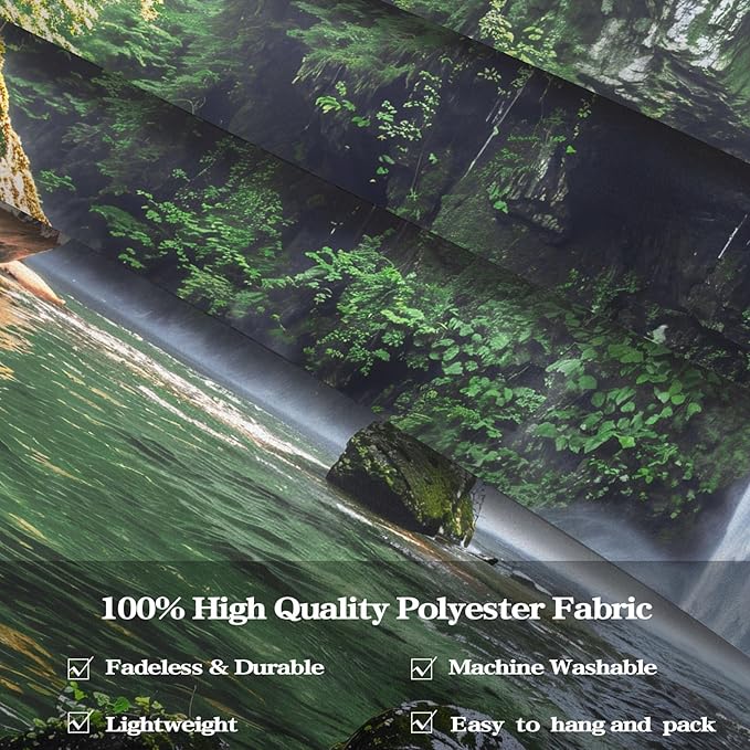 kampdream Landscape Tapestry, Scenery Art Wall Tapestries, Nature Wall Decor for Bedroom Living Room Backdrop Cave Waterfall 44×60 inches