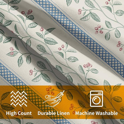 Vintage Floral Pillow Covers 22x22 Set of 2 Striped Boho Decor Blue Green Pillowcases Summer Printed Grand Millenial Throw Pillow Covers with Zipper Soft Cozy for Sofa Bed Chair Home Decoration