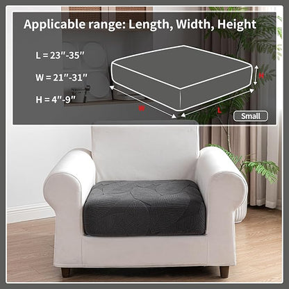 Couch Covers for Sectional Sofa, Washable Stretch Soft Sofa Cushion Covers L Shape Sofa Slipcovers Anti Slip Furniture Decor Protector for Pets (1PC Chair Cushion Cover,Dark Gray)