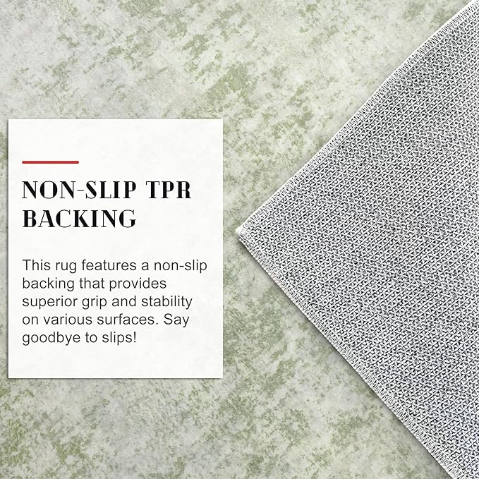 Modern Abstract Entryway Rug Indoor 2x3 Washable Non-Slip Soft Sage Green Grey Small Area Rug Kitchen Mat Thin Print Faux Wool Floor Carpet for Entrance Bedroom Office