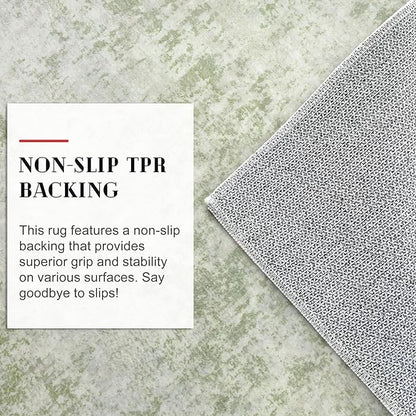 Modern Abstract Runner Rug 2x6, Sage Green Grey Washable Kitchen Runner Non-Slip Soft Hallway Rug Runner Thin Print Faux Wool Carpet for Entryway Bedroom Laundry Room Indoor Home Decor
