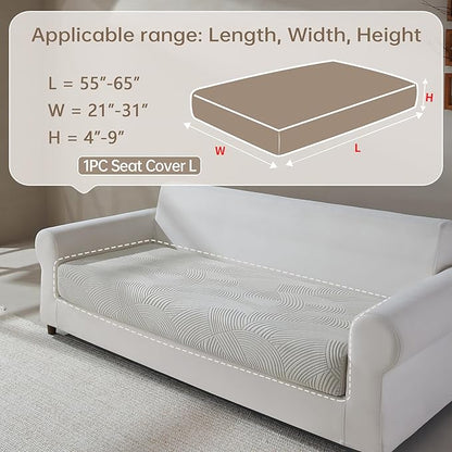 Couch Cushion Covers for Sectional and L Shaped Sofa, Stretch Soft Sofa Covers Washable Wear Resistant Slipcovers Furniture Protector Pet-Friendly (1PC Large Sofa Cover, Light Gray)