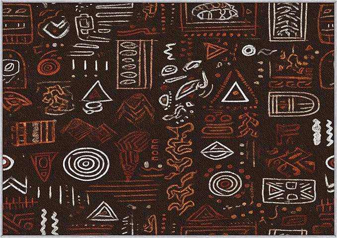 Boho Rug, 4x6 Area Rugs Europe Tribal Ethnic Abstract Pattern for Living Room, Bedroom, Boho Home Decor Accessories Indoor Carpet, Non Slip & Machine Washable