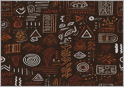 Boho Rug, 6x8 Area Rugs Europe Tribal Ethnic Abstract Pattern for Living Room, Bedroom, Boho Home Decor Accessories Indoor Carpet, Non Slip & Machine Washable
