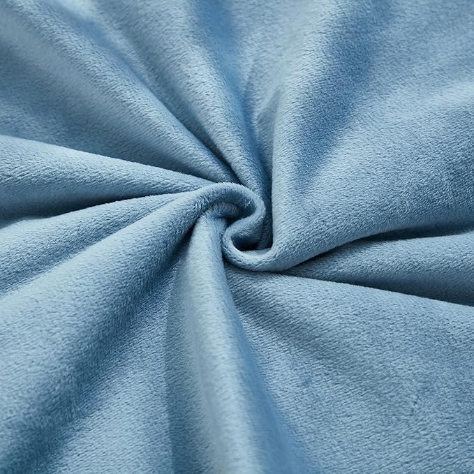 JAUXIO Diamond Pinch Pleated Crystal Velvet Pillowcases 2 Pack Solid Pintuck Throw Cushion Cover for Home Decor Hidden Zipper Closure (Dusty Blue, Standard)