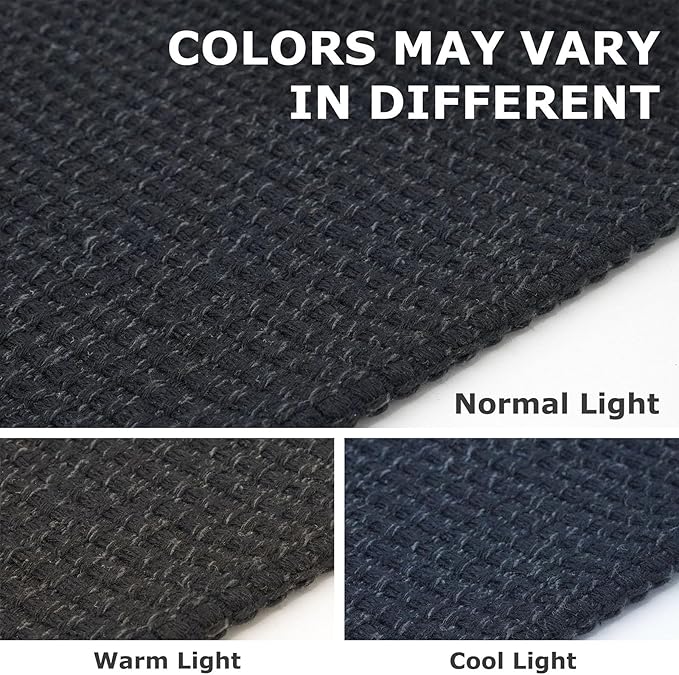 IOHOUZE Washable Exrea Long Hallway Runner Rug 3x16 Non Slip Rubber Backed Kitchen Runner Entryway Runner Indoor, Woven Rugs Floor Carpet for Kitchen Hall Entryway Stair, Black/Grey