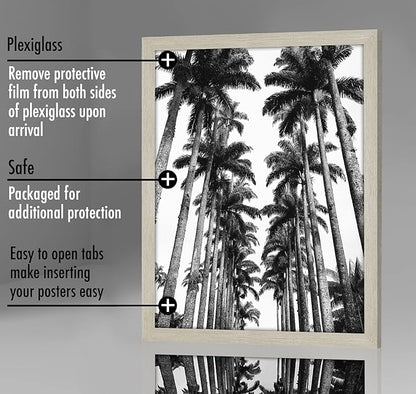 Americanflat 22x28 Poster Frame with Polished Plexiglass - Wide Picture Frames Made of Engineered Wood for Vertical or Horizontal Wall Display - Epic Collection - Grey