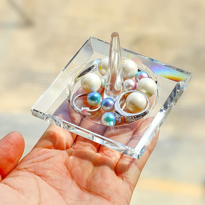 H&D HYALINE & DORA H&D Square Crystal Glass Ring Holder for Jewelry Clear_square1