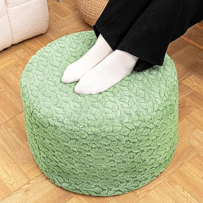 Round Pouf Ottoman Stuffed 20 x 20 x 14 Inches Boho Poof Foot Stool Home Decor Floor Pouffe Ottoman Foot Rest for Couch Sofa Bean Bag Chairs Living Room Bedroom (Sage Green)