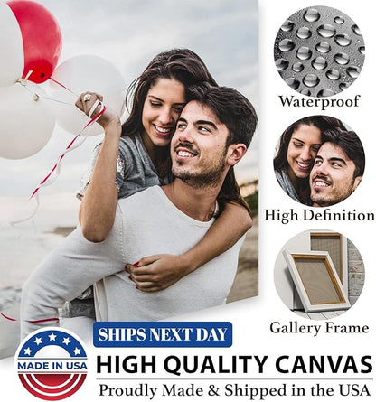 TreeDeal Custom Canvas Prints with Your Photos, Framed 48” x 32” Personalized Pictures Print, Customized Photo to Canvas Wall Art Ideal for Home Decor Gift Wrapping Pets Family Baby Wedding