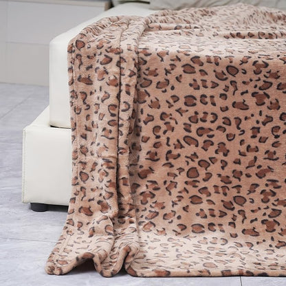 Viviland Fleece Blanket Twin Size Cheetah Print - 280GSM Lightweight Soft Fuzzy Cozy Plush Throw Blanket for Couch, Bed, Sofa, Travel, Camping, 60x80 inches
