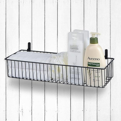 Wetheny Farmhouse Décor Metal Wire Organizer Storage Basket Bin(4 Pack)-Toilet Paper Storage-Organization and Storage for Bedroom, Bathroom, Kitchen Cabinets, Pantry, Laundry Room, Garage (Black)