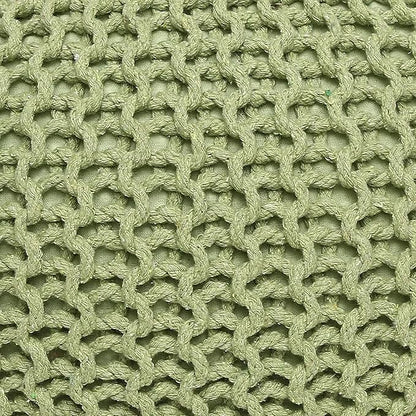 REDEARTH · Round Pouf Ottoman - Hand Knitted Cable Boho Poof Home Décor Pouffe Circular Footrest for Living Room - Nursery - Bedroom - Lounge 100% Cotton (19.5"x19.5"x14") - Kiwi, Set of 2