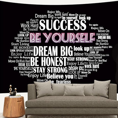 Boqin Quote Tapestry- Be Yourself Tapestries, Inspirational Wall Art, Inspirational Classroom Quotations Wall Hanging Positive Saying for Living Room, Bedroom Decoration, Outdoor - 50 x60 Inches
