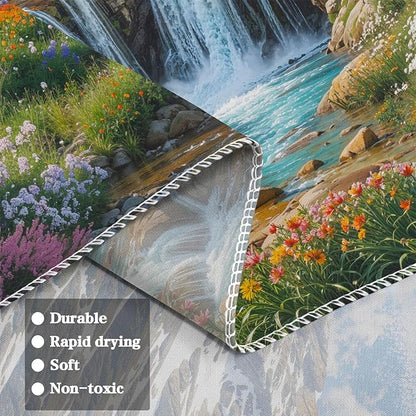 kampdream Snow Mountain Tapestry, Majestic Peaks and Creek Landscape Wall Hanging, Nature Home Decor for Bedroom and Living Room Wall Art Decoration