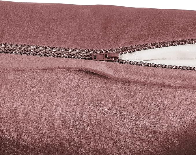 FY FIBER HOUSE Pack of 2 Velvet Throw Pillow Covers Decorative Pillowcase Soft Solid Cushion Cover, 16 x 16 Inch, Canyon Rose