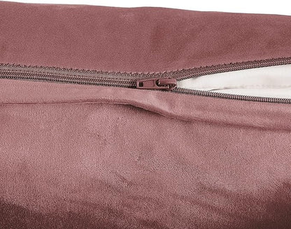 FY FIBER HOUSE Pack of 2 Velvet Throw Pillow Covers Decorative Pillowcase Soft Solid Cushion Cover, 16 x 16 Inch, Canyon Rose